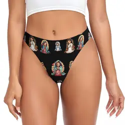 Custom Virgin Mary G-string Underwear Women Breathable Stretch Thongs Panties
