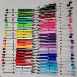 100Pcs Creative Plastic Beaded Ballpoint Pen Handmade Beadable Pen DIY Craft Gift Pens for Student Office Supplies Wholesale