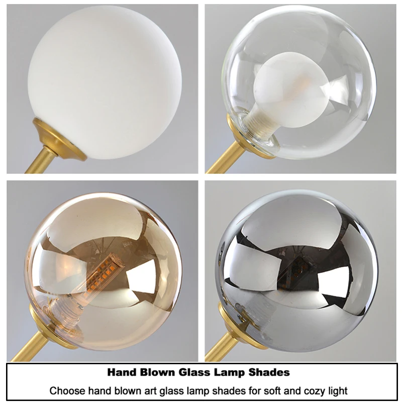 Nordic LED Glass Pendant Light Multi Head Premium Sense Ceiling Chandeliers For Living Room Parlor Dining Room Cafe Lighting