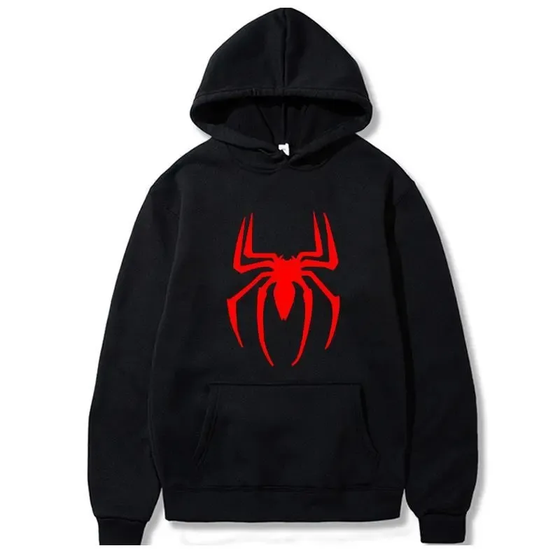 Parkour printhoodies spider men spiderman hoodie for men clothing women pullovers winter sweater sweatshirt jackets black white