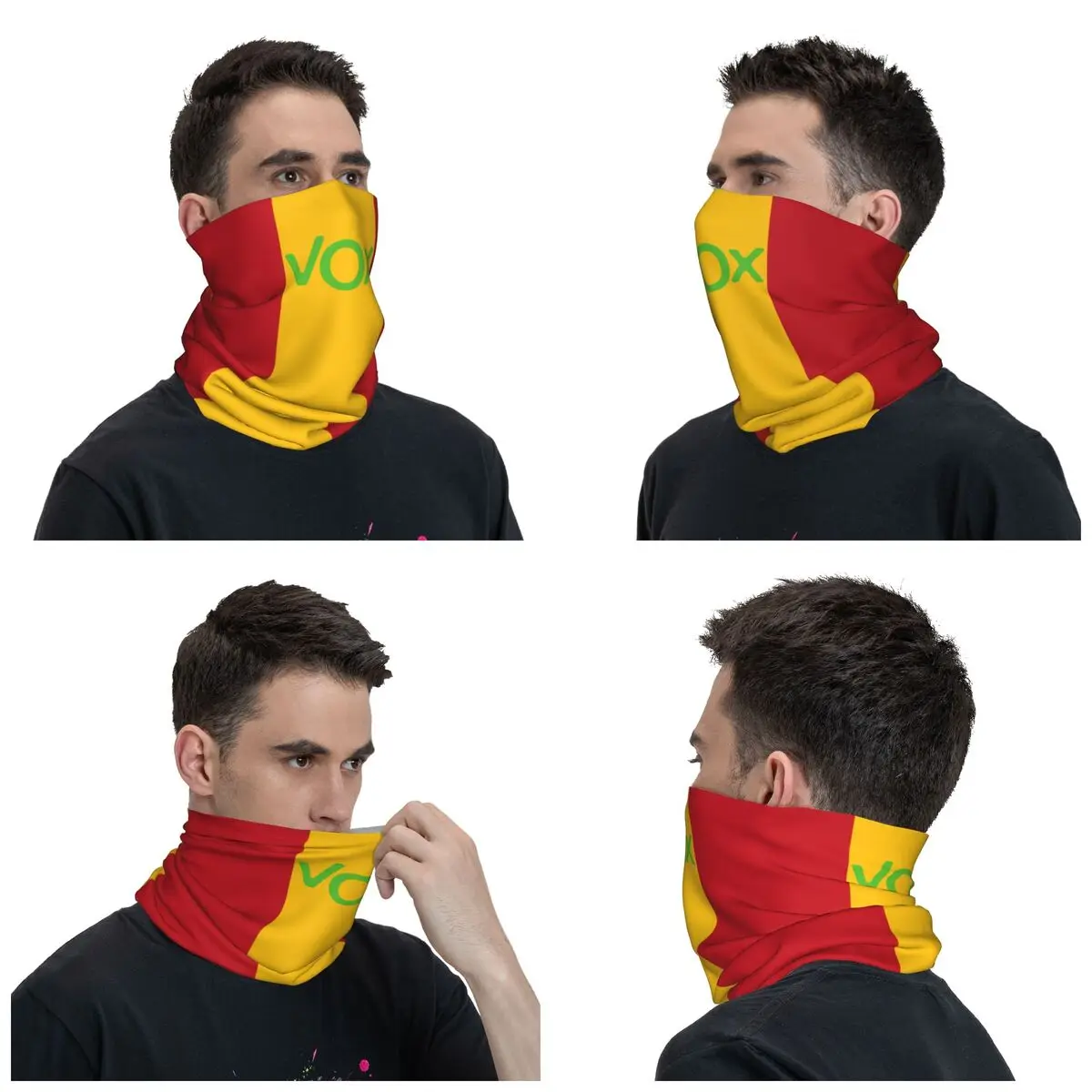 Custom Espana Vox Logo Winter Headband Neck Warmer Hiking Hunting Tube Scarf Spain Political Party Spanish Face Bandana Gaiter