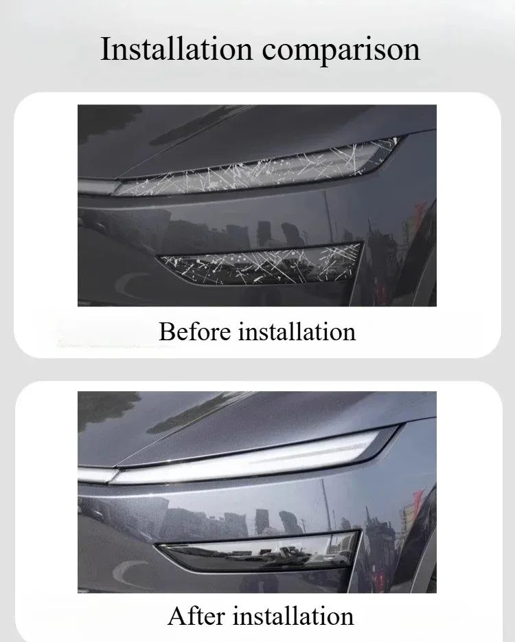 Scheinwerferschutzfolie für Tesla Model YL/Y Juniper 2026 TPU Transparente Rauchschwarze Scheinwerferfolie Dekor Auto-Zubehör – Detail 3
