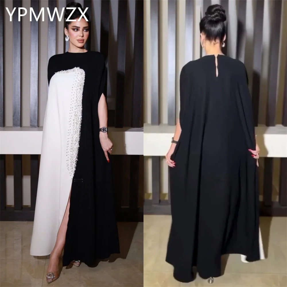 Customized Evening Dress Formal Party Occasion Women YPMWZX Jewel Column Floor Length Skirts Vertically Bespoke Occasion Dresses