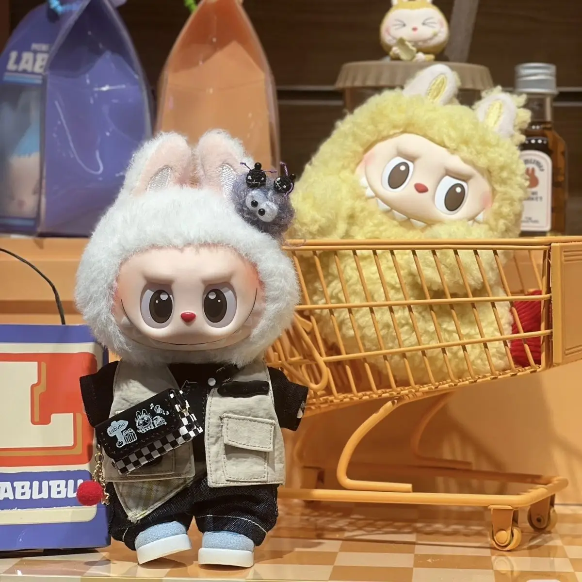 17cm for Labubu Summer Vacation Workwear Toy Vinyl Doll Cool Casual Set Clothes Accessories Birthday Gift