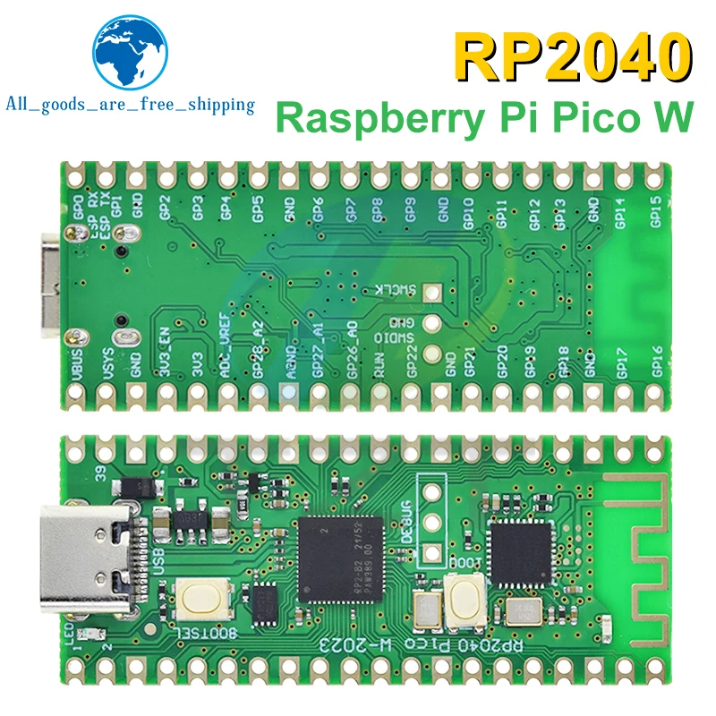 RP2040 Raspberry Pi Pico W Board with 2.4G WiFi Micro Dual-Core 264KB ARM Microcomputers High-Performance Cortex-M0 Processor