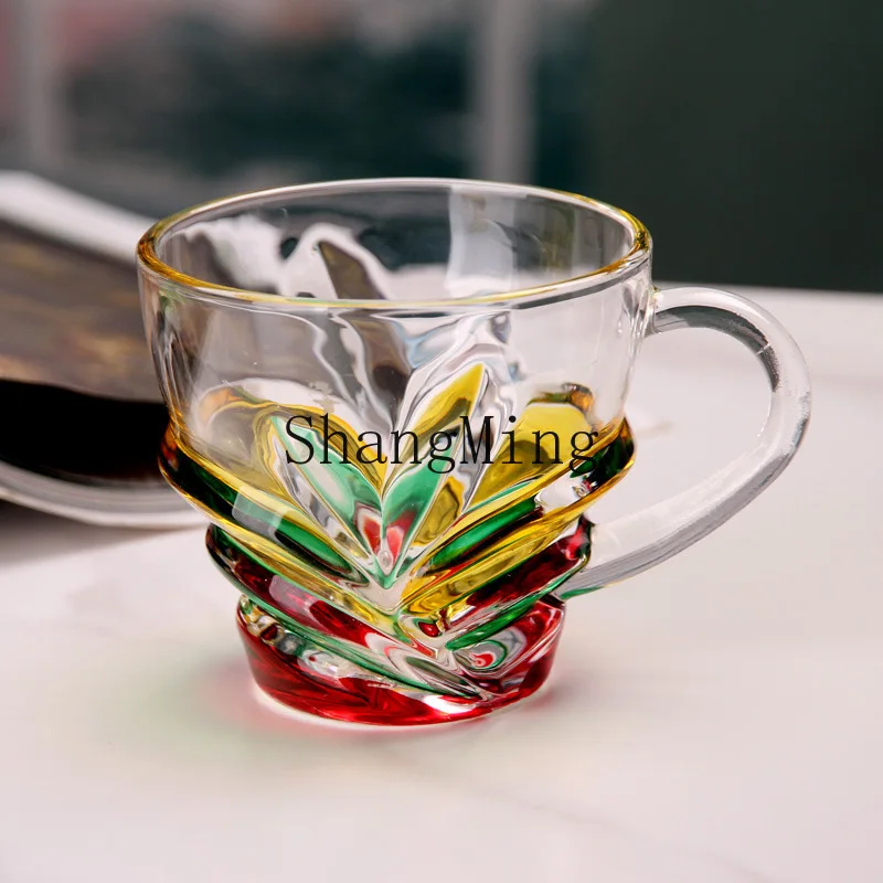 

DSA painted personalized glass office coffee cup tea household milk cup with handle drinking cup