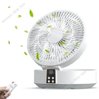 3 Gears Fan With Remote Control Portable Desktop Rechargeable Type-C Electric Folding Fan Digital Display Air Cooler Household