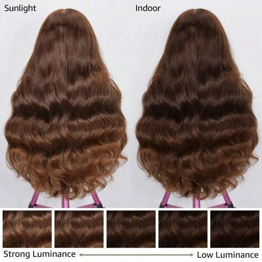 250% 30 36 بوصة الشوكولاته براون الجسم موجة 13x6 HD الدانتيل الجبهة 100 خصلات الشعر المستعار الإنسان 13x4 الدانتيل الباروكة الأمامية البرازيلي شعر ريمي #5