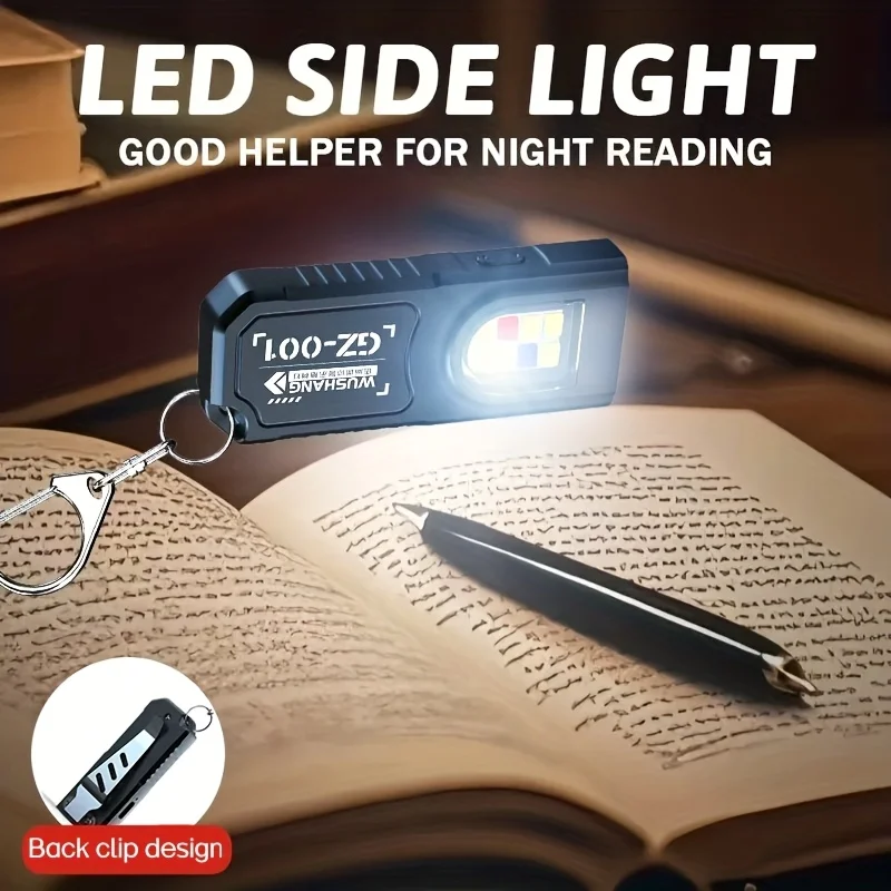 Mini COB LED Keychain Flashlight Type-C Rechargeable Magnetic Torch Portable Work Lamp with Clip Outdoor Camping Emergency Light