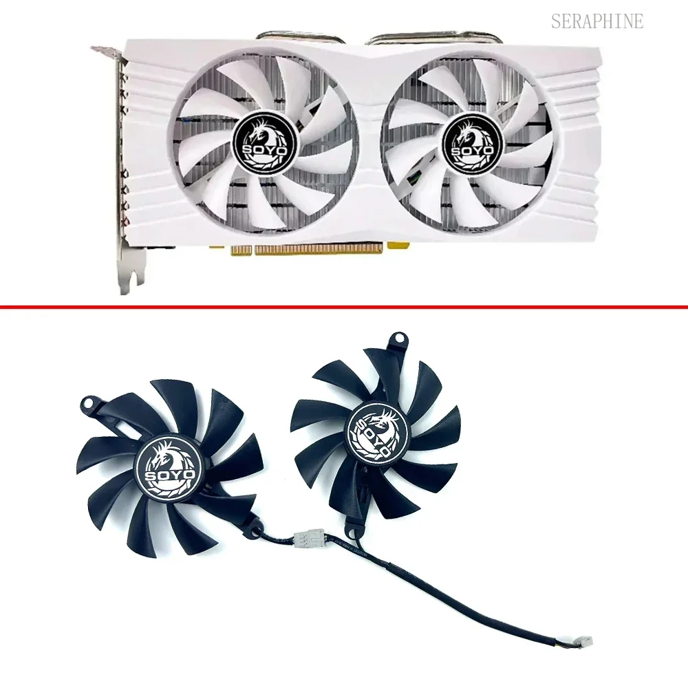 NEW Cooling Fan 75mm 4pin RX580 GPU for SOYO AMD RX580 8GB Card Graphics Gaming GDDR5 256-bit Graphics Card Fan Replacement