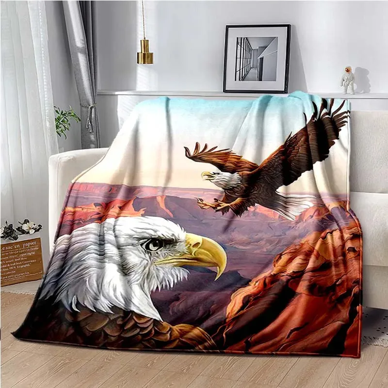 

Eagle Pattern Printed Blanket Leisure Sofa Blanket Home Sheet Sofa Office Air Conditioning Soft Leisure Travel CustomizableThrow