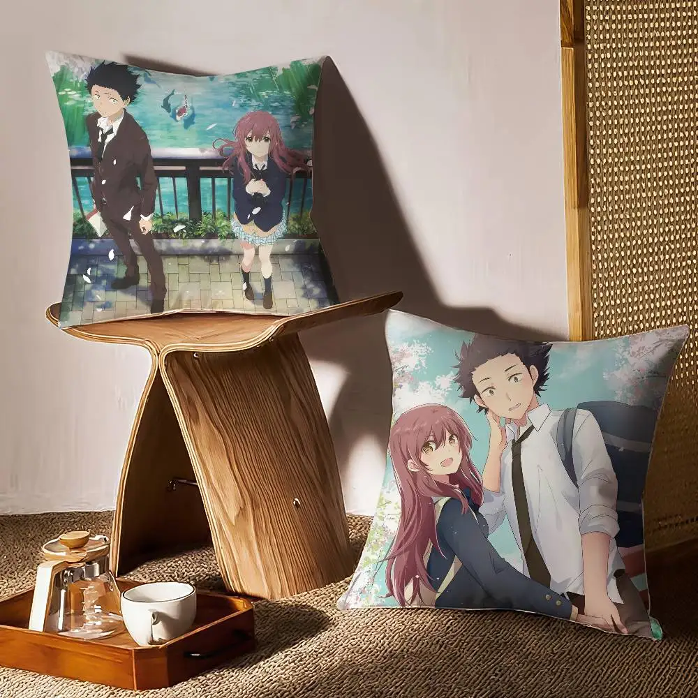 صوت صامت - كيس وسادة Koe no Katachi للأريكة وغرفة المعيشة أغطية وسائد مزخرفة مقاومة للغبار وغير مرئية #4