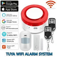 Sistema de alarma para el hogar WiFi Tuya, sirena inalámbrica WIFI de 120DB, alarma de seguridad antirrobo de 433MHz, Control por aplicación Smart Life, alarma inalámbrica para el hogar
