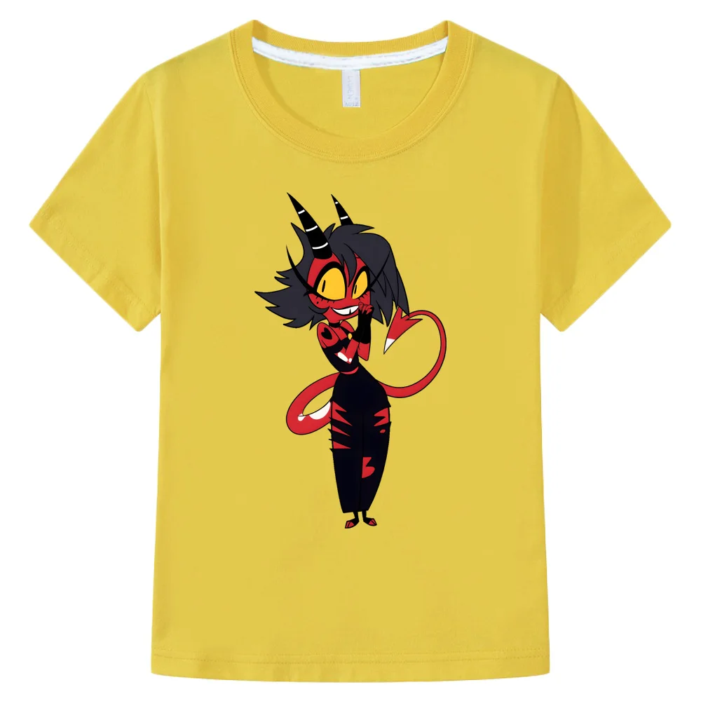 ميلي - Helluva Boss 2025NEW تي شيرت كارتوني مطبوع لطيف مانغا 100% قطن تي شيرت جمالي كارتوني للأولاد/الفتيات تي شيرت #4