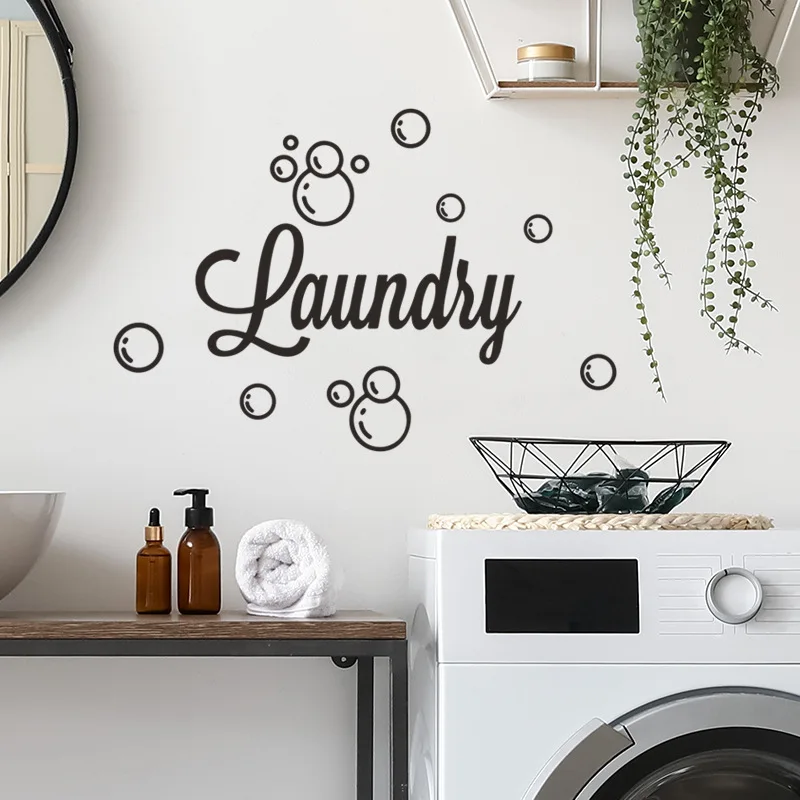 

Self-adhesive Wall Decals English Slogan Bubble Wall Decal Laundry Room Home Decoration Beautify Decoration Flat Screen Sticks