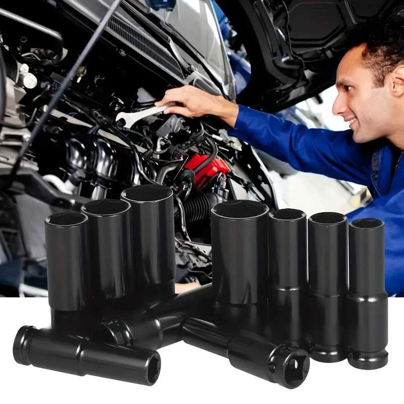 1/2Inch Drive Deep Impact Socket Set Sleek Chrome Finish for Ultimate Durability and Performance Heavy Duty Impact Sockets Ideal