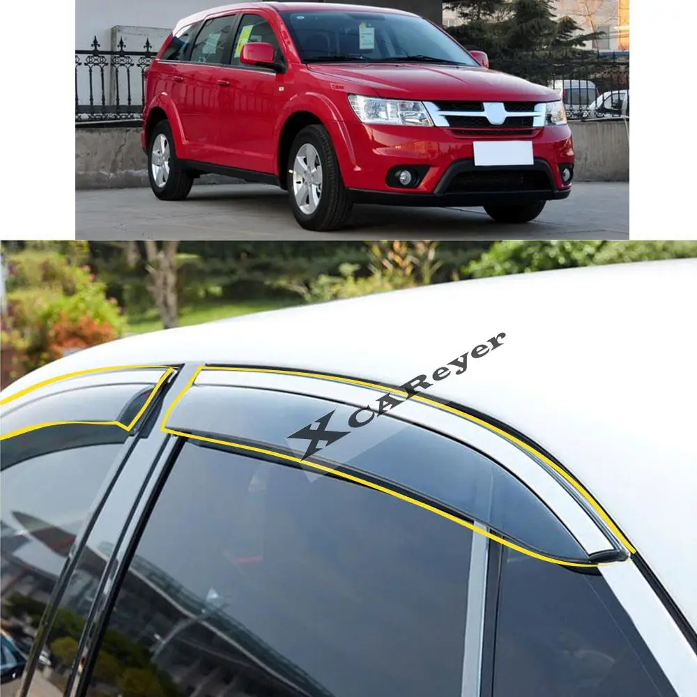 For FIAT Freemont 2013 2014 2015 Car Body Styling Sticker Plastic Window Glass Wind Visor Rain/Sun Guard Vent Parts