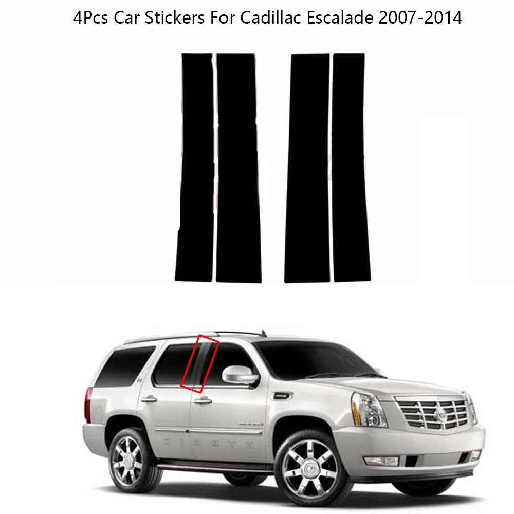 

4Pcs/Set Carrbon Fiber Black Door Window Trim Pillar Posts Pillar Molding Cover For Cadillac Escalade 2007-2014 Car Accessories