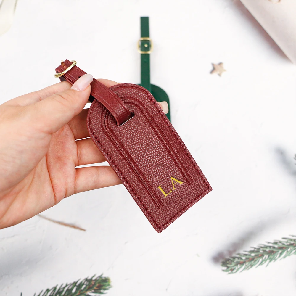 Personalisierte PU-Leder Damenhandtaschen, Gepäckanhänger, Anhänger, Anti-Verlust-Gepäckanhänger, Gepäckzubehör – Detail 8