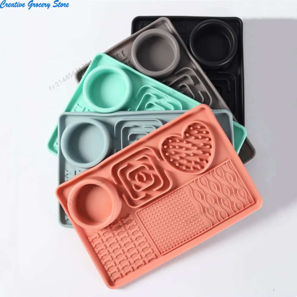 Tapis de léchage en silicone pour animaux de compagnie, tapis de léchage interactif pour chiens et chats, distributeur de friandises à léchage