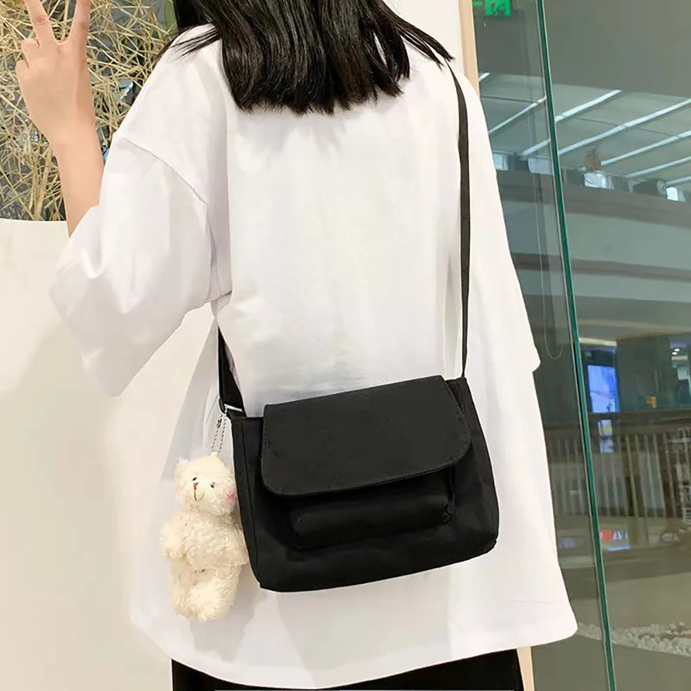 2023 Woman Messenger Bag Korean Student Canvas Small Pack Men Satchels Handbags Fashion Youth Shoulder Crossbody School Bags