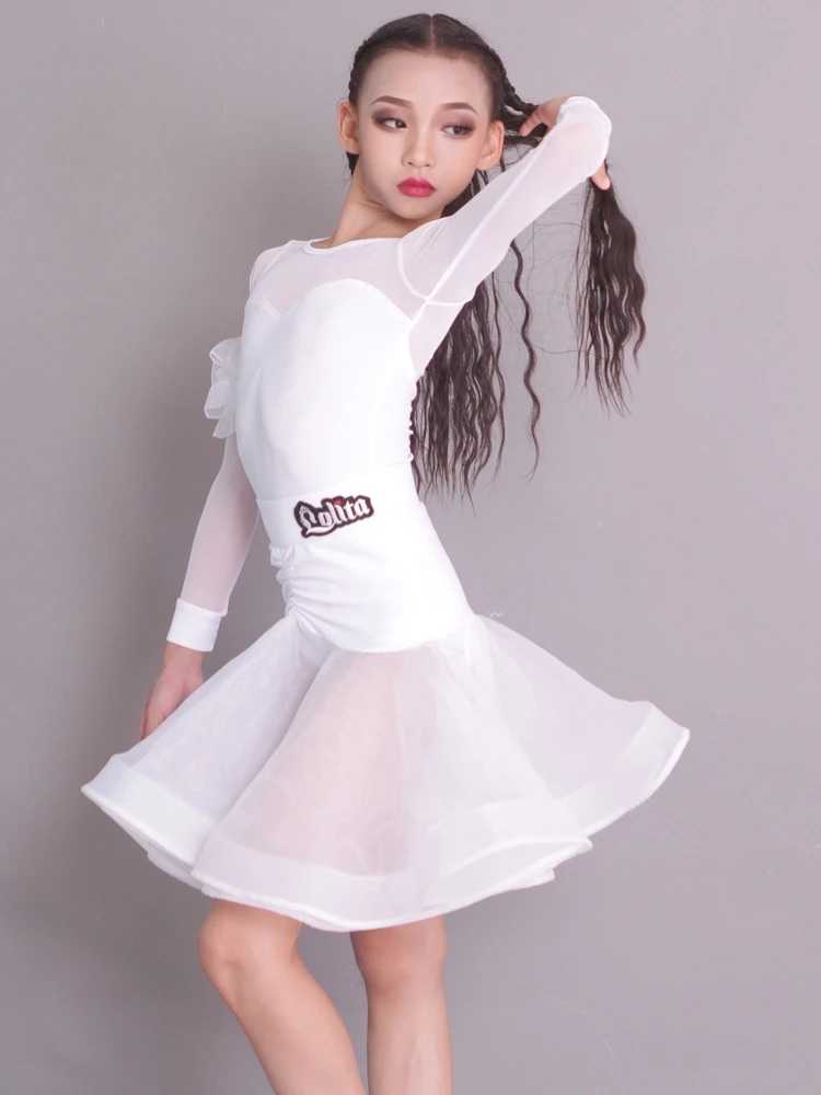 Autumn and winter children\'s female training clothes Latin dance suit Latin dance performance clothes Training dance performance