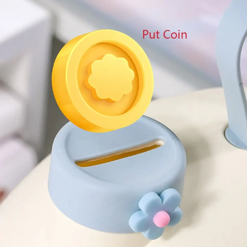 Fashion Mushroom House Money Box Portable Key Lock Cash Box Security Plastic Coin Saving Box Students