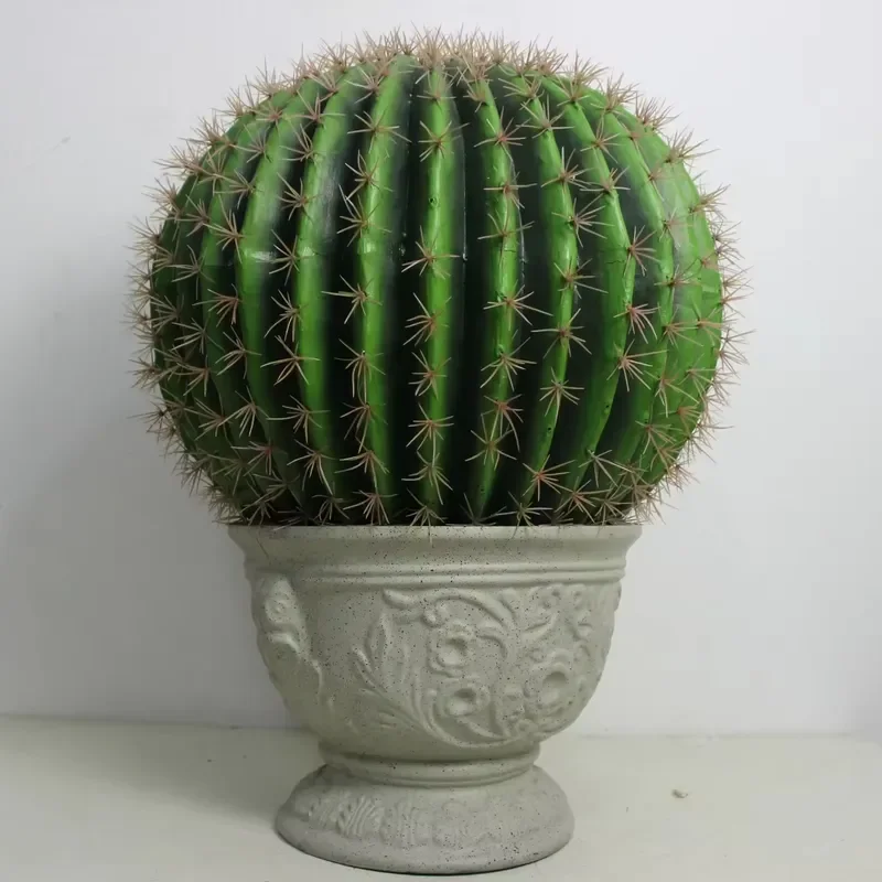 Hot Sale Artificial Cactus Ball Potted High Simulation Succulents Bonsai Factory Price Faux Cactus Plant for Outdoor Decor