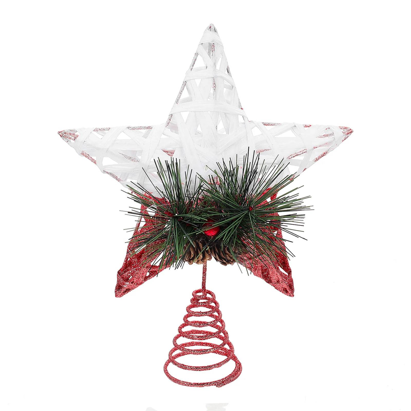 

Christmas Top Star Decor Iron Wood Materials Pentagram nament Elegant Holiday Party Xmas Tree Decoration Treetop