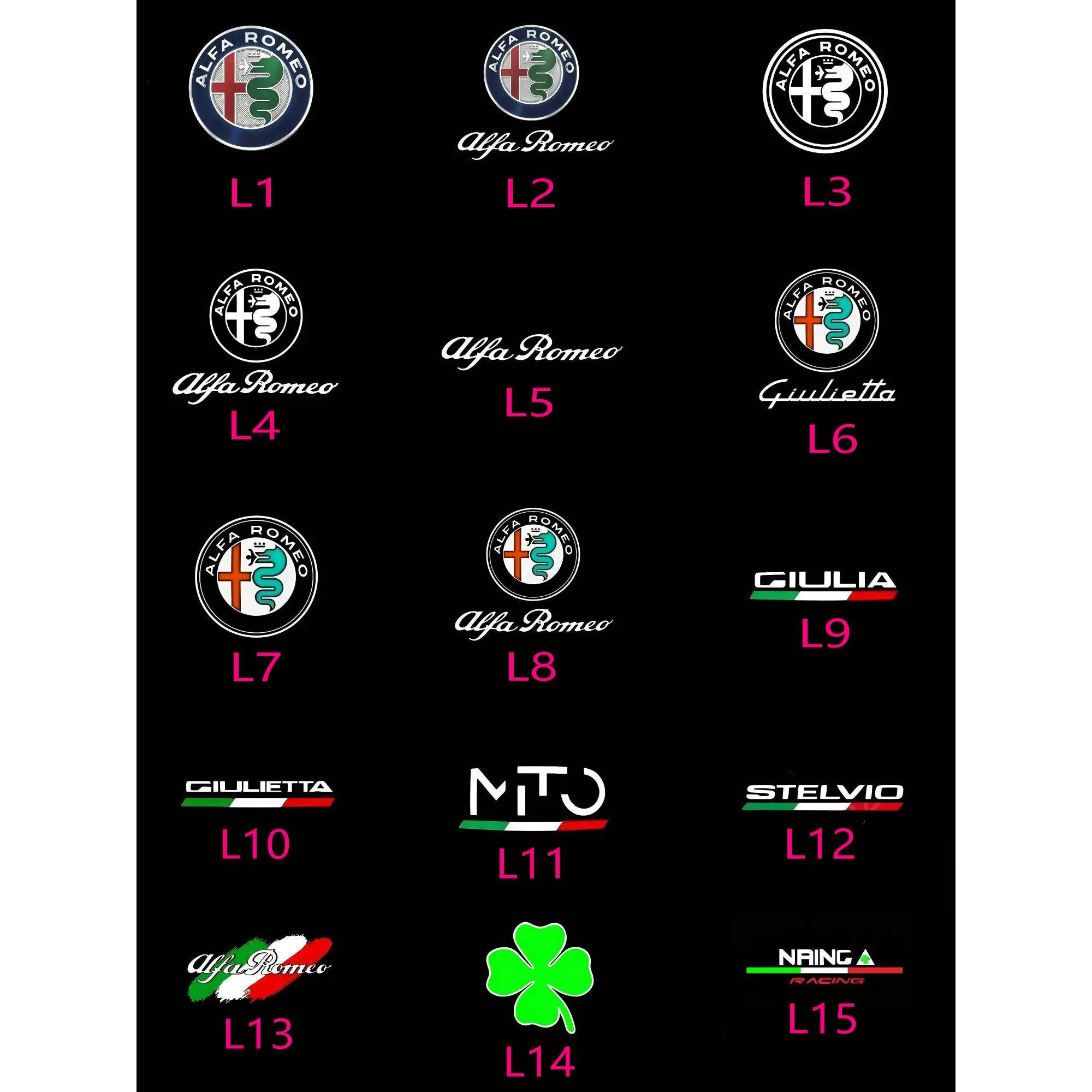 2 LED Projektor Lampka Logo Drzwi Samochodowych Laserowe Światła Akcesoria Alfa Romeo Stelvio Brera Spider Giulia Giulietta 159 166 GT Mito — 2