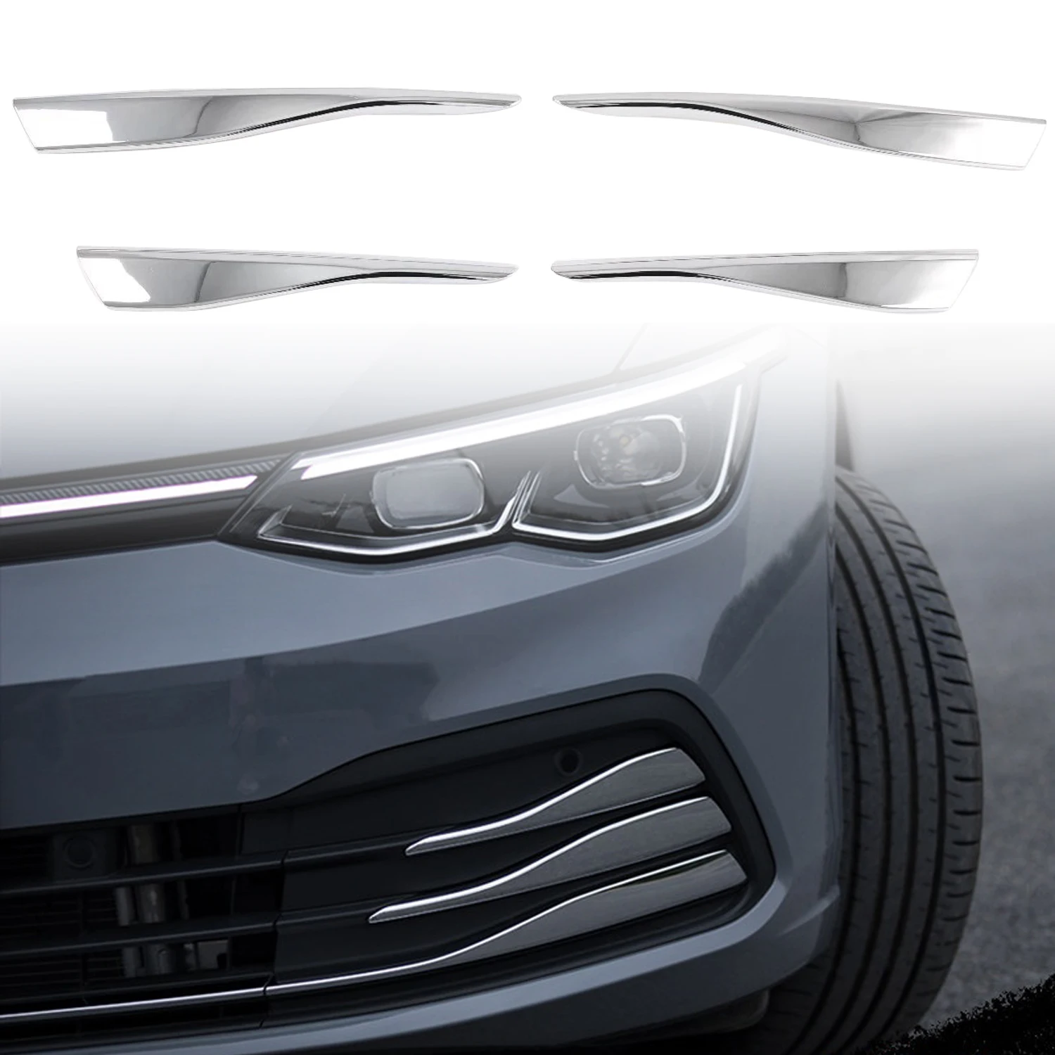 

Для VW Volkswagen Golf Mk8 2020-2025: Накладка на передний противотуманный фонарь из АБС-пластика, не подходит для версии R GTI