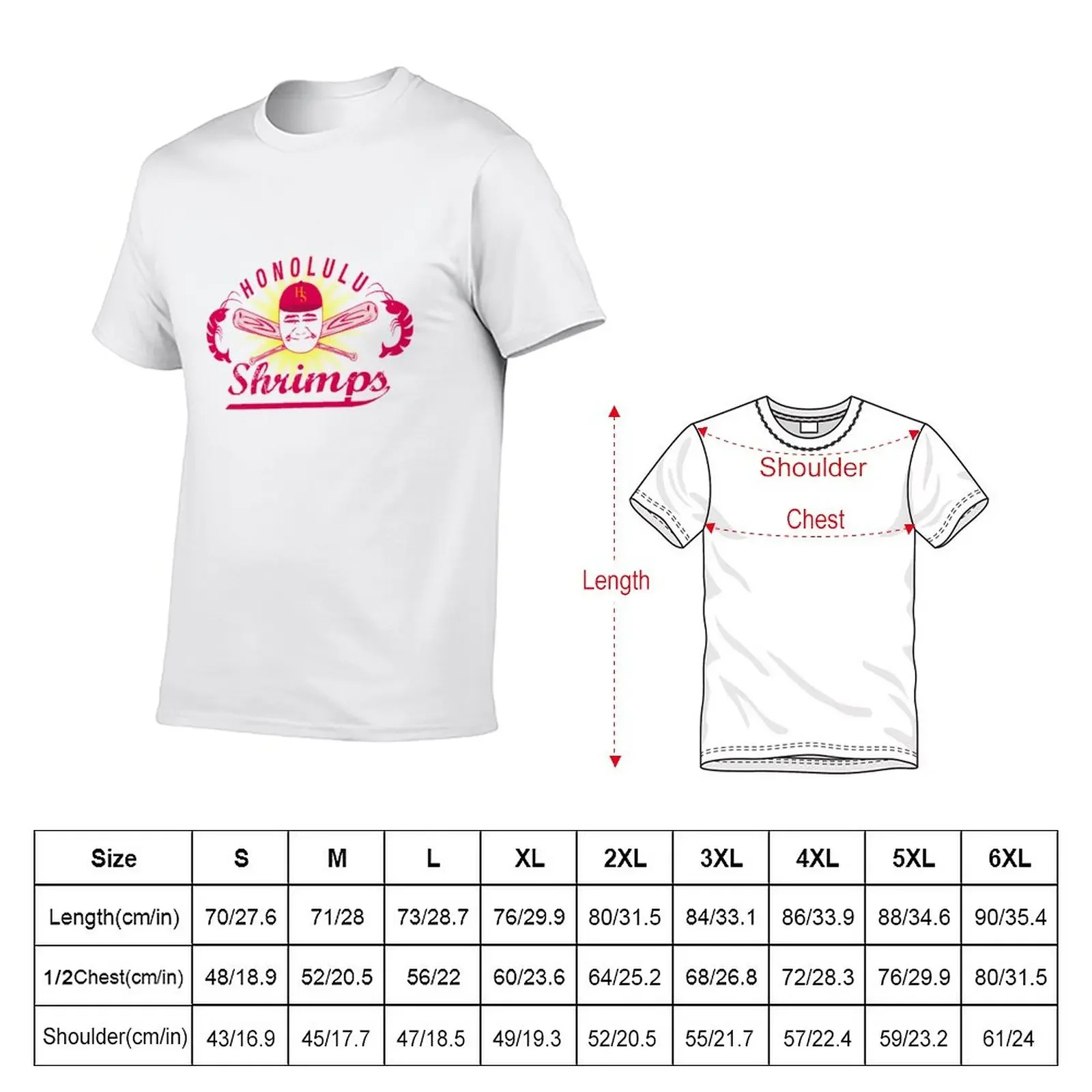 Honolulu Shrimps Baseball Team Logo T-Shirt oversized boys animal print heavyweights mens t shirts pack