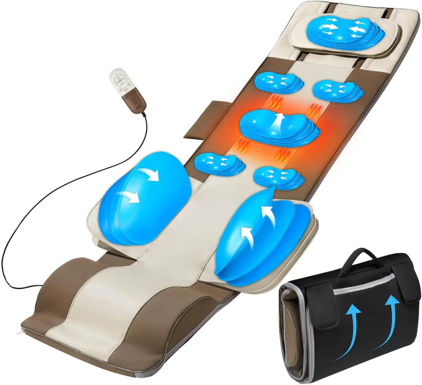 

Full Body Massage Mat with 3D Stretching, Lumbar Traction, Heating Therapy, Foldable Design for Home Use