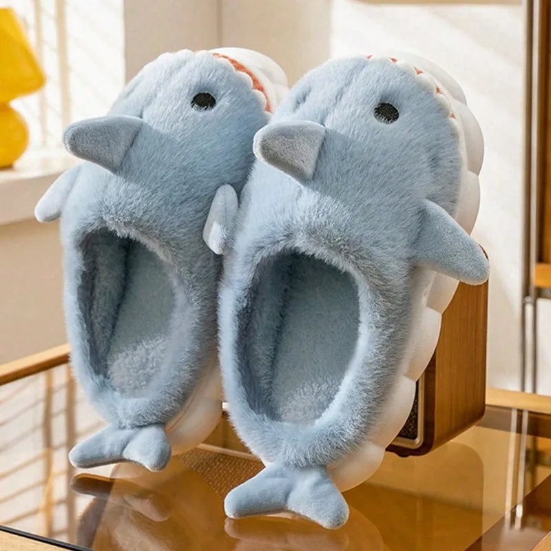 Zapatillas mullidas informales para hombre, zapatos planos para el hogar, bonitos zapatos de diseñador de dibujos animados, zapatillas de plataforma de invierno a la moda para parejas, calzado cálido para casa