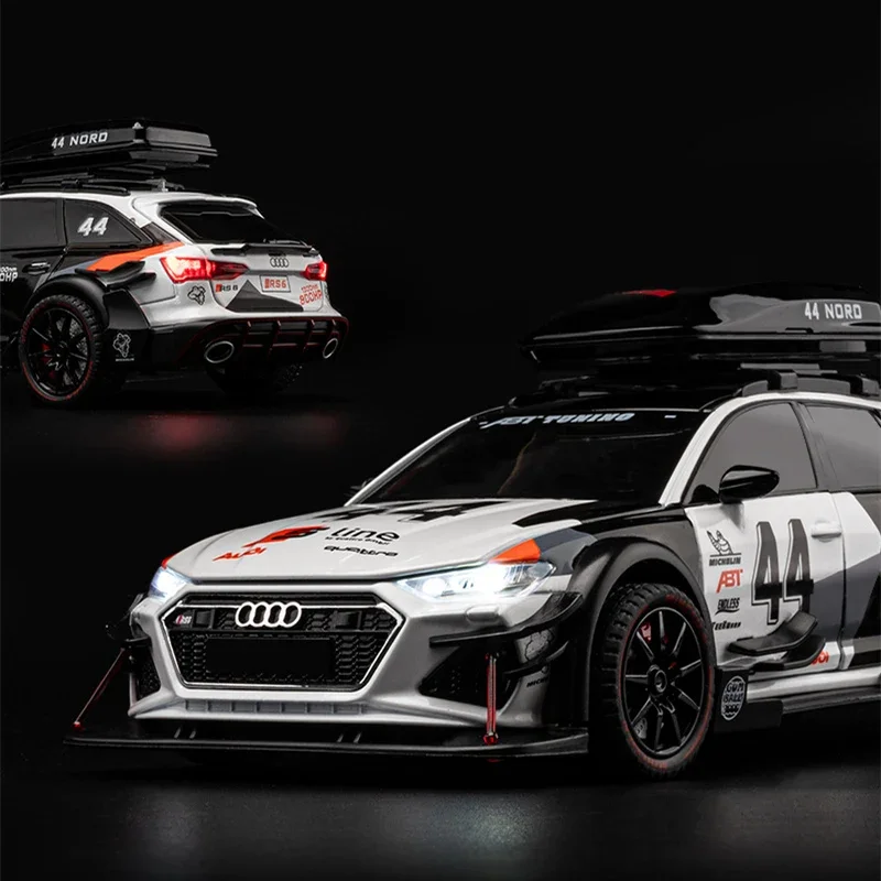 1/24 Audi RS6 Avant Station Wagon Alloy Racing Car Model Diecast Metal Track Sports Car Vehicles Model Sound Light Kids Toy Gift