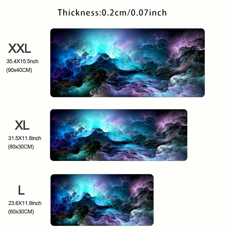 Space Galaxy Mousepad Office Computer Blue Gaming Keyboard Mat Notebook Anti-Slip Locking Edge Desk Pad Soft Rubber Table Mats