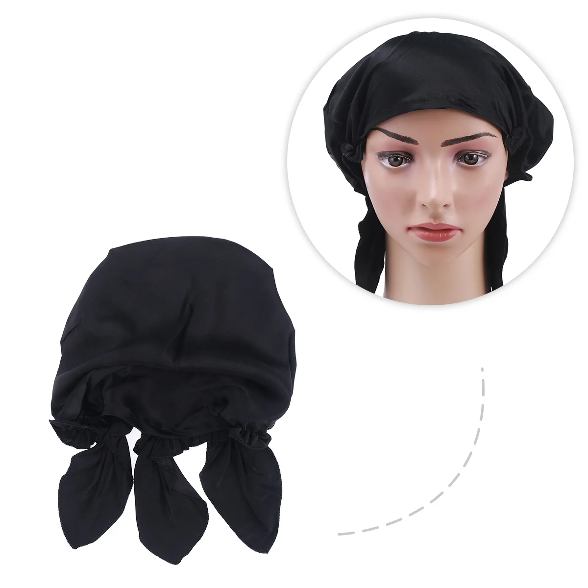 

Sleep Cap Lightweight Stretchy Women Night Hat Elastic Ribbons 60 100cm Fit Curly Straight Wigs Dreadlock