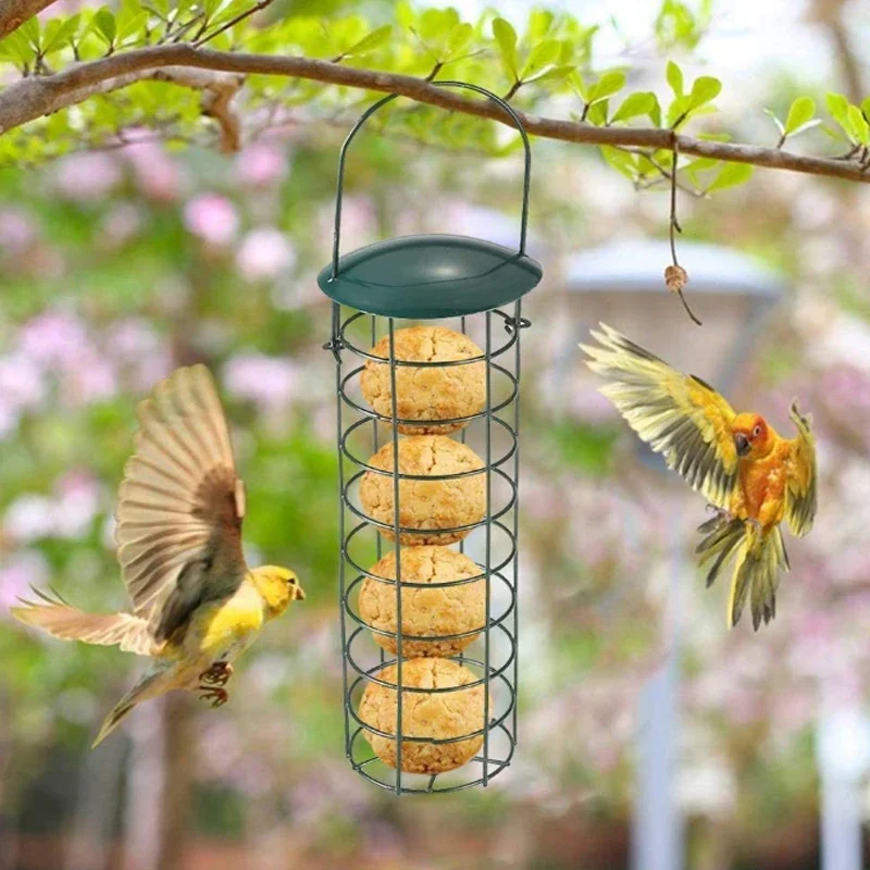 New Bird Feeder Park Bird Supplies Pet Products Bird Wild Outdoor Garden Hanging Mesh Feeding Ports Seed Iron Wire Bird Feeder