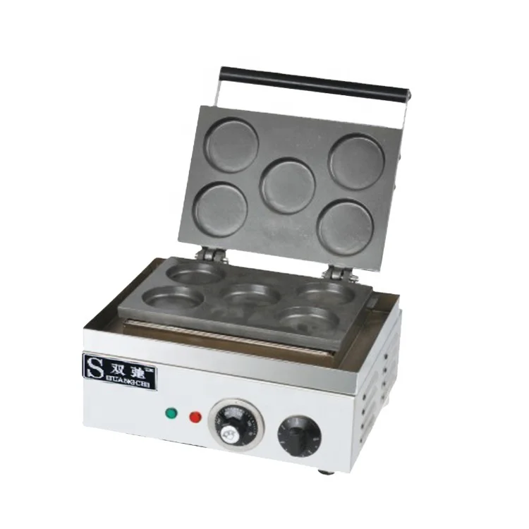 

5 Pieces Red Bean Cake Making Machine Commercial Waffle Crispy Muffin Maker Electric Wheel Pie Machine