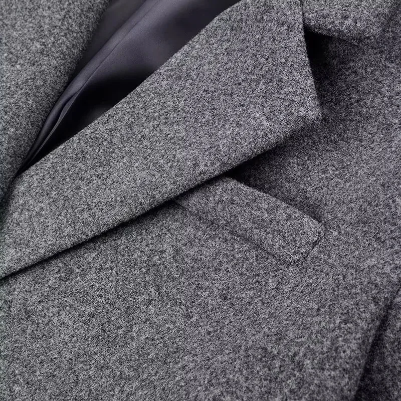 BJTZ معطف صوفي طويل بأزرار للنساء لخريف وشتاء 2025 موضة جديدة متعددة الاستخدامات ملابس خارجية فضفاضة #6