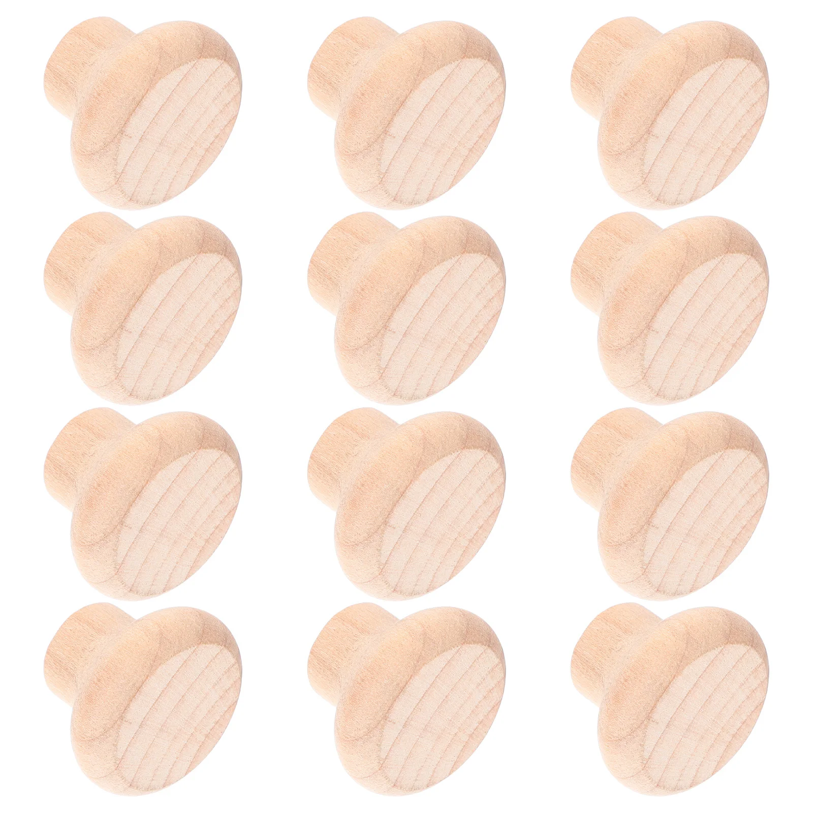 

12 Sets Wooden Handles Wood Mushroom Shaped Single Hole Furniture Doors Drawers Replacement Pulls Knobs Hooks Cabinet