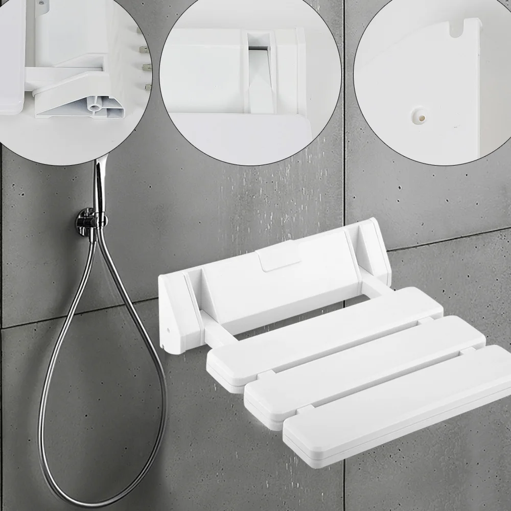 Foldable Shower Seat Wall Mounted for Bathroom Max 130kg