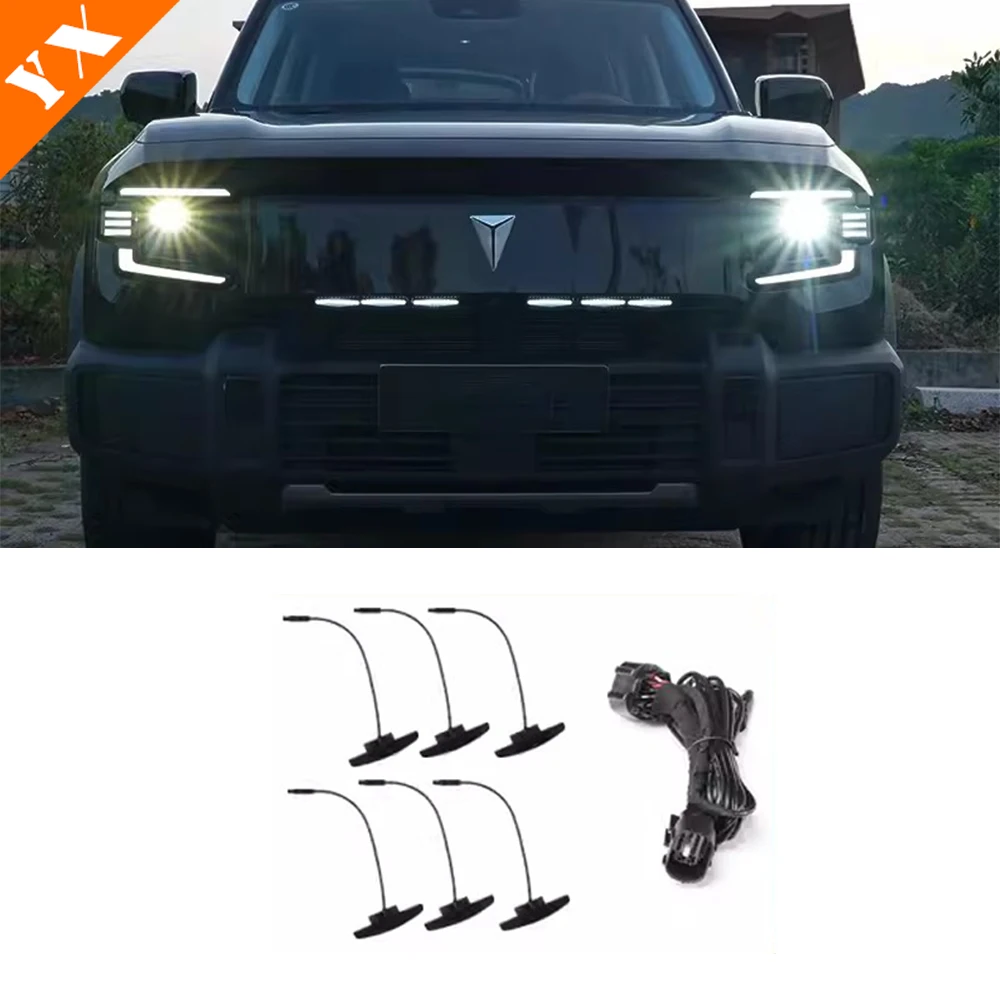 

For CHANGAN Deepal G318 2024-2025 Accessories Car Front Center Grille LED Light Refitting Decor Lamp Night Warning Garnis ﻿