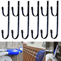 2-10pcs Aluminum Alloy Multipurpose Organizer Hook Kit Swimming Pool Accessories Telescopic Rod Hanger Garden Skimmers Hook