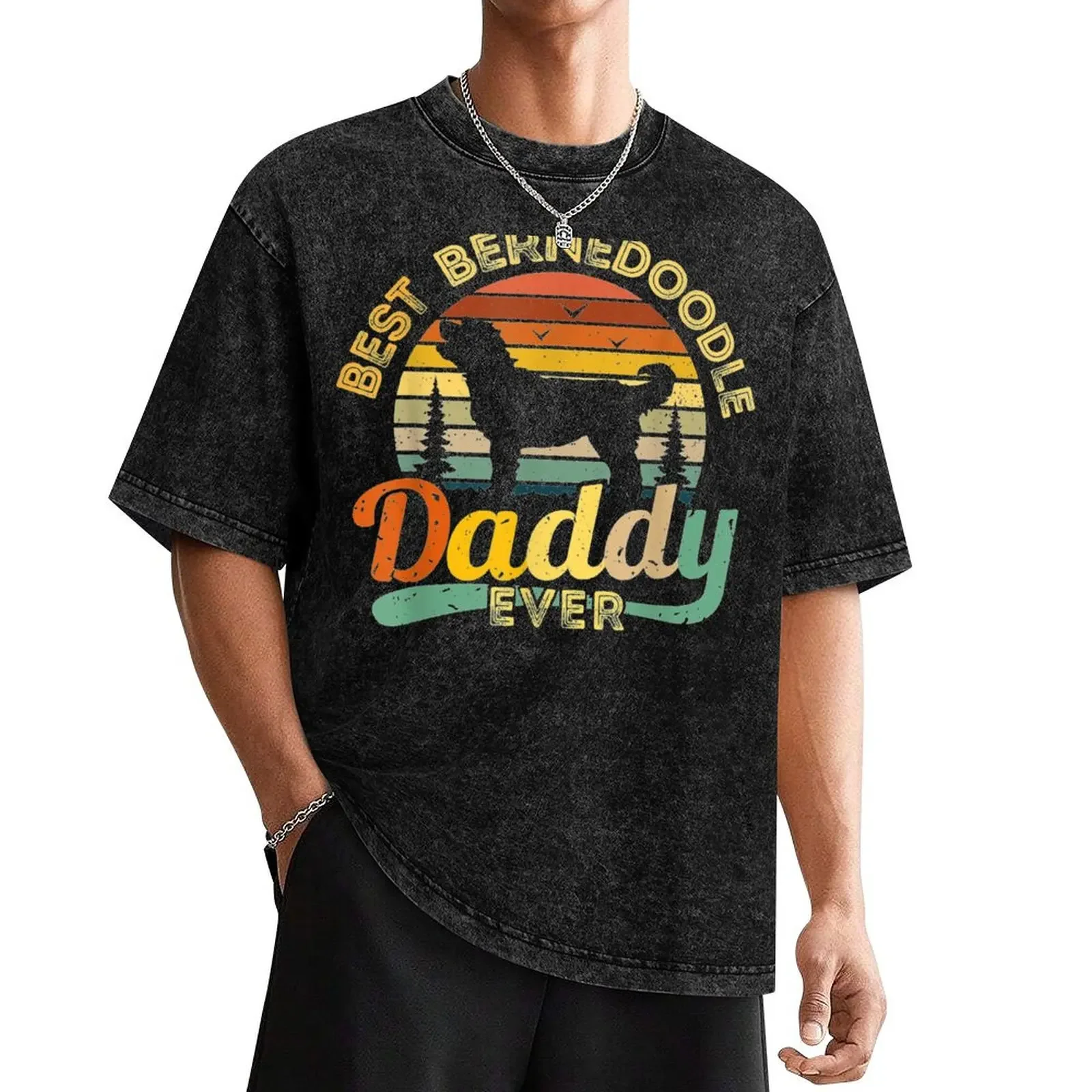 

Bernedoodle Dad Best Daddy Dog Retro Vintage Gift Tee T-Shirt cute clothes aesthetic clothes men t shirts