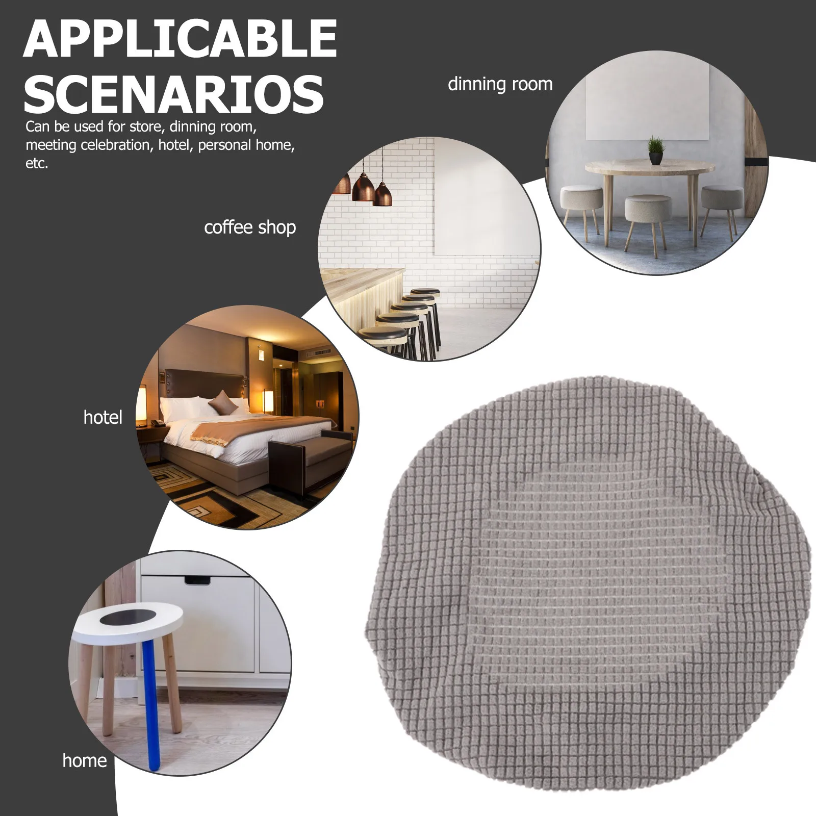 2 Stuks Stijlvolle Ronde Kruk Covers Comfortabele Touch Vakmanschap Decoratieve Stoel Kussenovertrekken voor Eetkamer Woonruimte