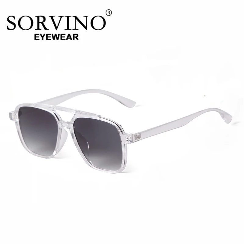 SORVINO Vinatge Double Bridge Classic Sunglasses Women Men Shades High Quality Gradient  Grey Uv400 Sun Glasses For Ladies