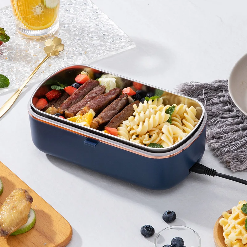 Portable Electric Heated Lunch Box Stainless Steel Heating Bento Box Office Student Food Warmer Container Heater 220V 110V Set