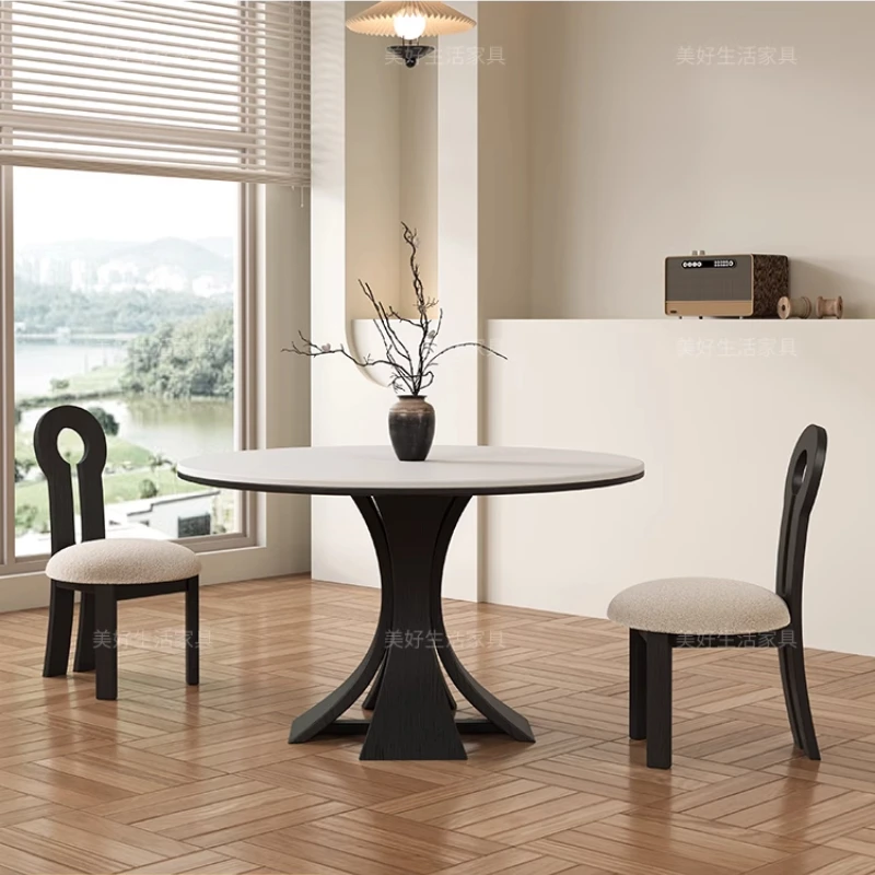 

Retro Dining Table Living Room Center Decorative Restaurant Kitchen Tables Dinner Round Work Table Mesas Space Saving Furniture