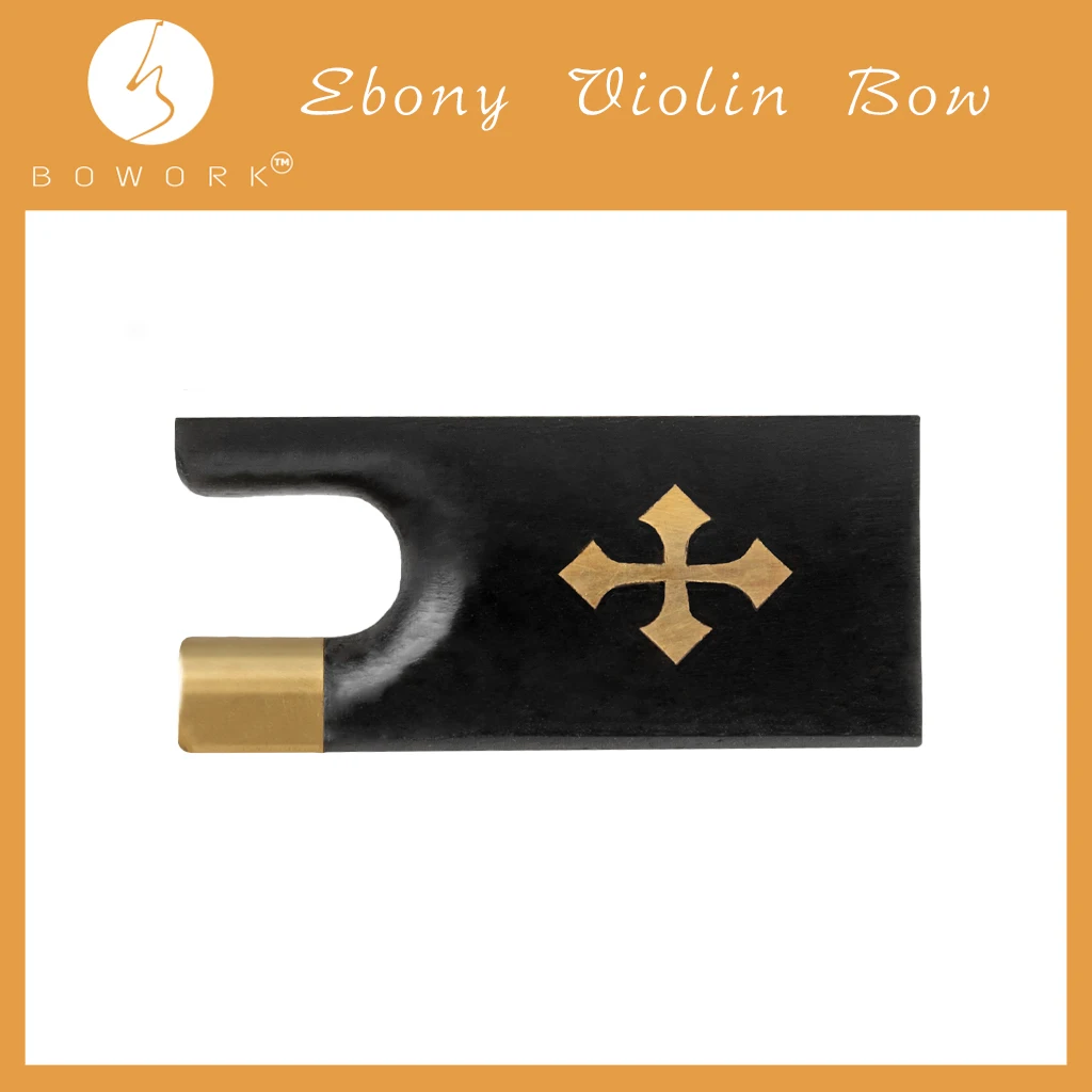 

BOWORK 4/4 Violin Bow Ebony Frog Brass Coordinate Pattern Inlay Violin Parts Luthier Repair Accessories